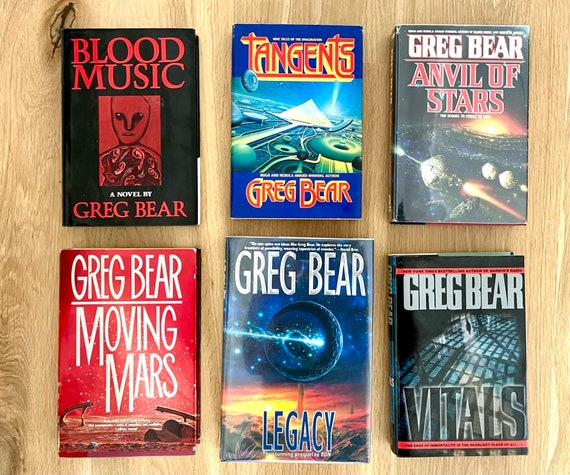 Vintage Lot of 6 Hardcover Greg Bear Books (1985-2002) Including