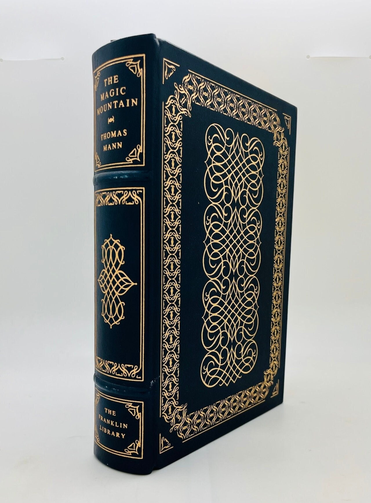 Leather the Magic Mountain by Thomas Mann, 1979, Vintage Gilded