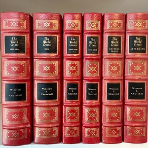 Winston Churchill 6 Volume Gilded Leather Set, World in Crisis