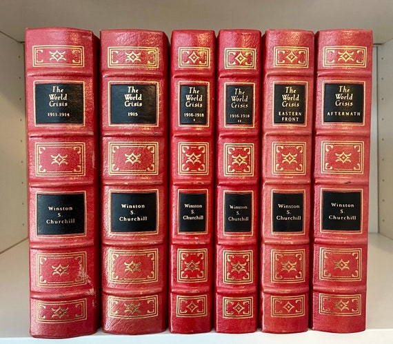 Mon commandement en Orient 洋書　1920年 Winston Churchill 6 Volume Gilded Leather Set, World in Crisis