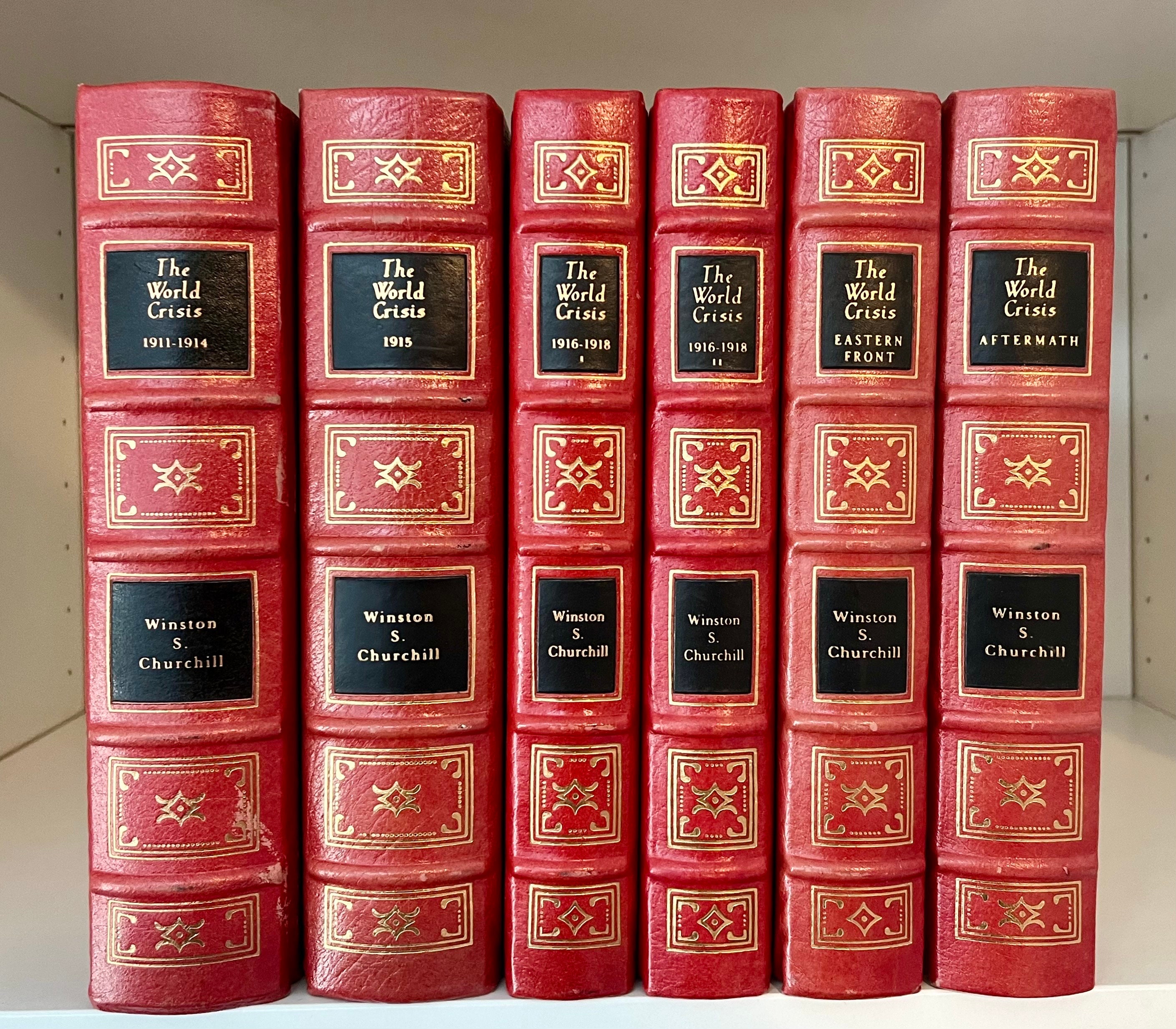 Winston Churchill 6 Volume Gilded Leather Set, World in Crisis