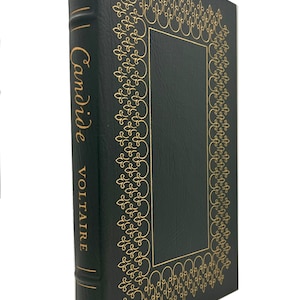 Vintage Leather Voltaire- Candide or Optimism 1977, Gilded Full Leather Easton Press Collectors Edition Book, Illustrated by Sylvian Sauvage