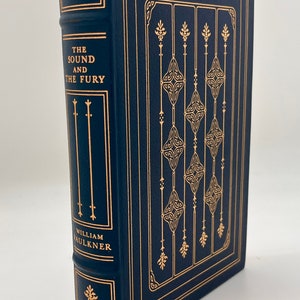 Vintage Leather Sound and the Fury by William Faulkner, 1980, Gilded Full Leather Franklin Library Collectors Edition