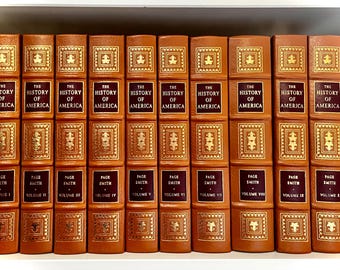 Vintage Fine Leather: History of America by Page Smith, American Revolution through Civil War ONLY so INCOMPLETE in 10 Volumes for Decor
