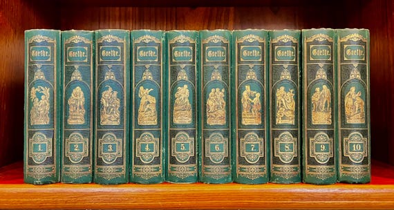 GOTT UBER ALLE DINGE 洋書 古本 Antique Goethe's Works (werfe) German Bookset, 1875, 10 Volumes
