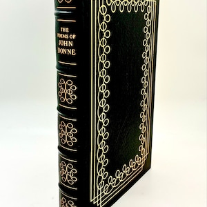 Vintage Leather The Poems of John Donne, 1979, Gilded Full Leather Easton Press Collectors Edition Book- Wood Engravings by Imre Reiner