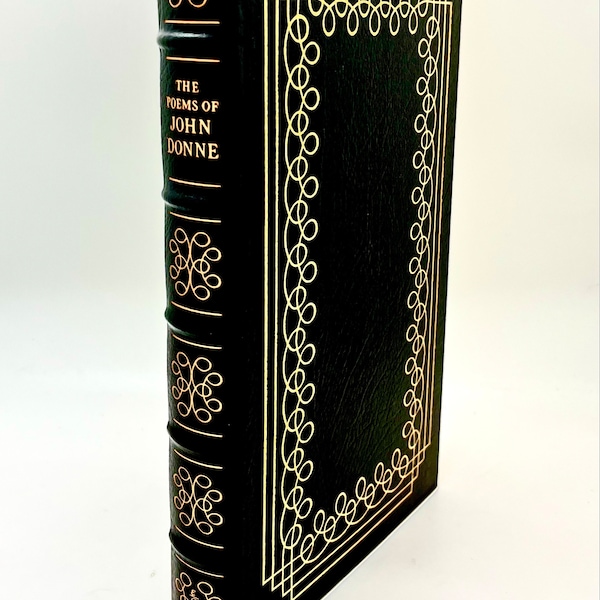 Vintage Leather The Poems of John Donne, 1979, Gilded Full Leather Easton Press Collectors Edition Book- Wood Engravings by Imre Reiner