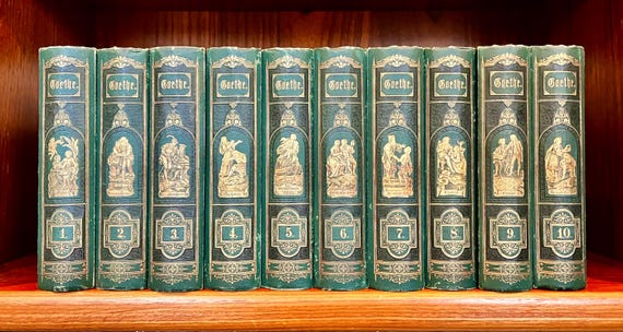 GOETHE WERKE 6冊セット Antique Goethe's Works (werfe) German Bookset, 1875, 10 Volumes