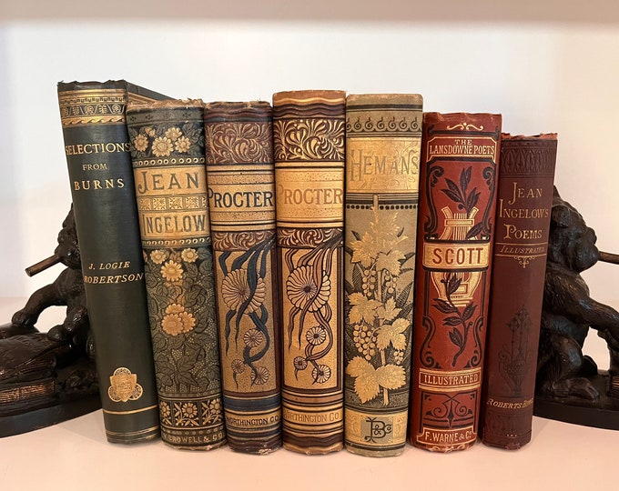 Antique Poetry Victorian Decorative Book Collection 1800s Etsy