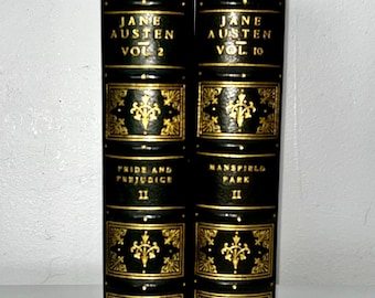 Antique Leather Jane Austen for Décor – Gilded Half Leather and Green Cloth