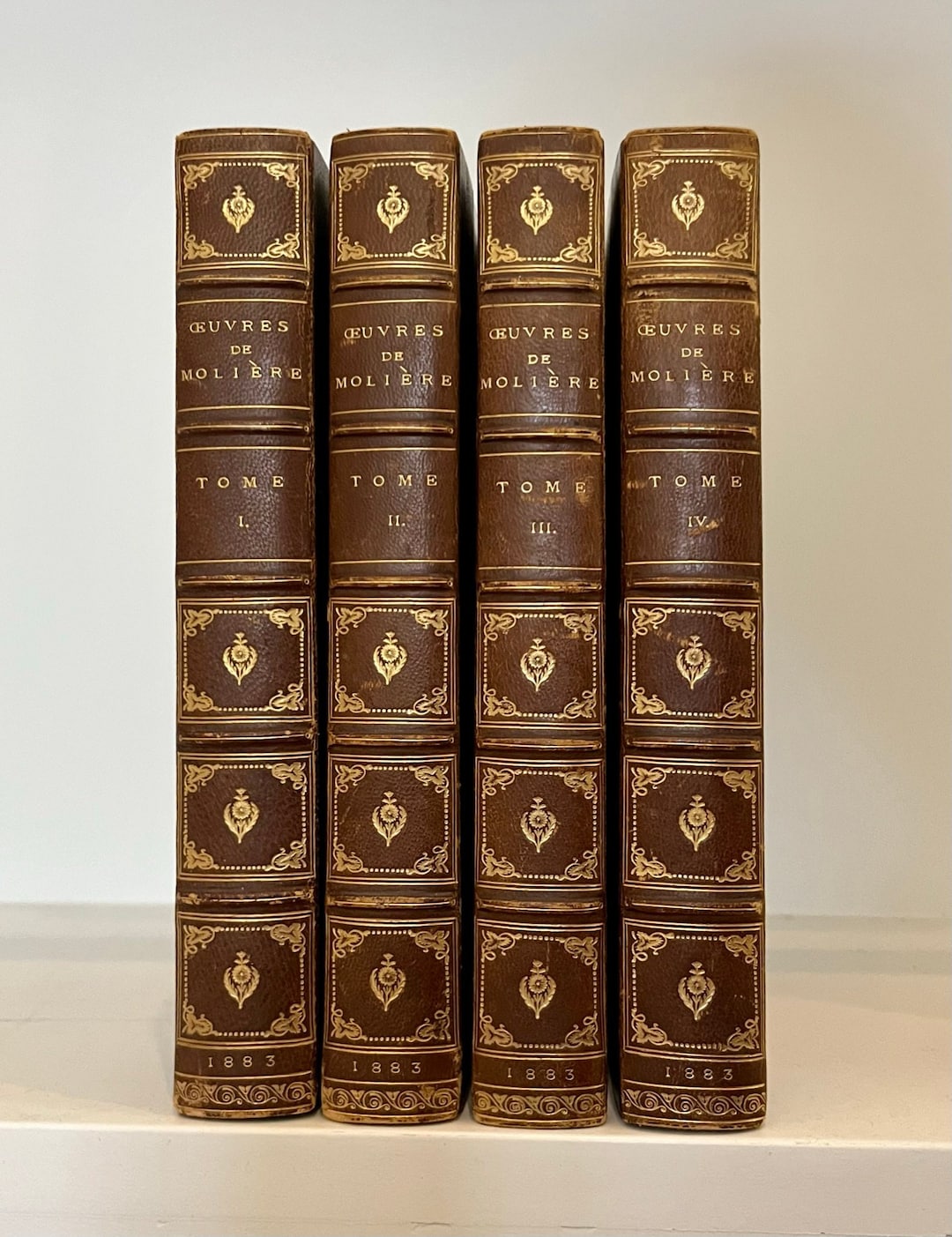 Antique French 1/2 Leather-Bound Molière: Œuvres Complètes De