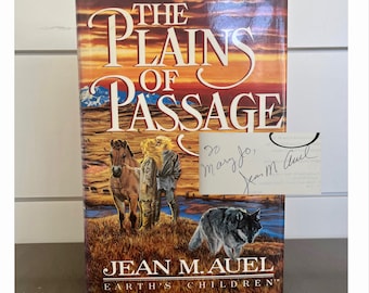 Vintage Signed First Edition The Plains of Passage by Jean M. Auel, 1990 Crown Publishing - 1st Edition, 2nd Printing