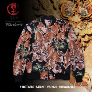 Hawaiian Shirt One hundred Tigers Bomber Jacket Suit (Original Genuine 100%)