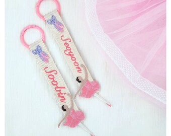 Etiqueta del nombre del bordado de la bailarina