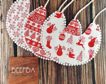 Dorsal de Navidad, Dorsal de regate, Babera de bebé, Babera hecha a mano