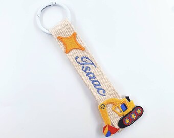 Etiqueta de nombre de bordado de excavadora