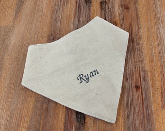 Babero de pañuelo, Babero de goteo, Babero de bebé, Babero hecho a mano, Babero de bordado