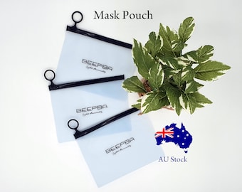 Bolsa de máscara de PVC, bolsa de máscara, almacenamiento de máscara, lavable, stock AU