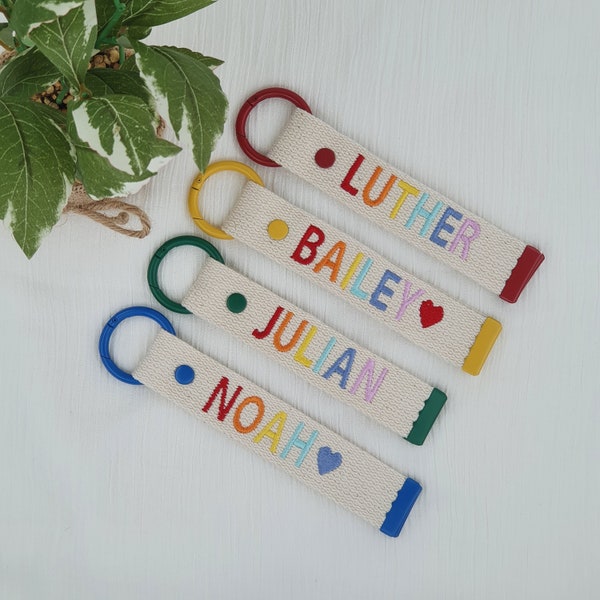 Rainbow Embroidery Name Tag