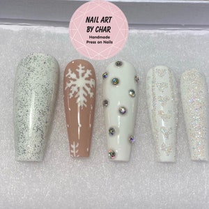 Winter White Snow Press On Nails! #236