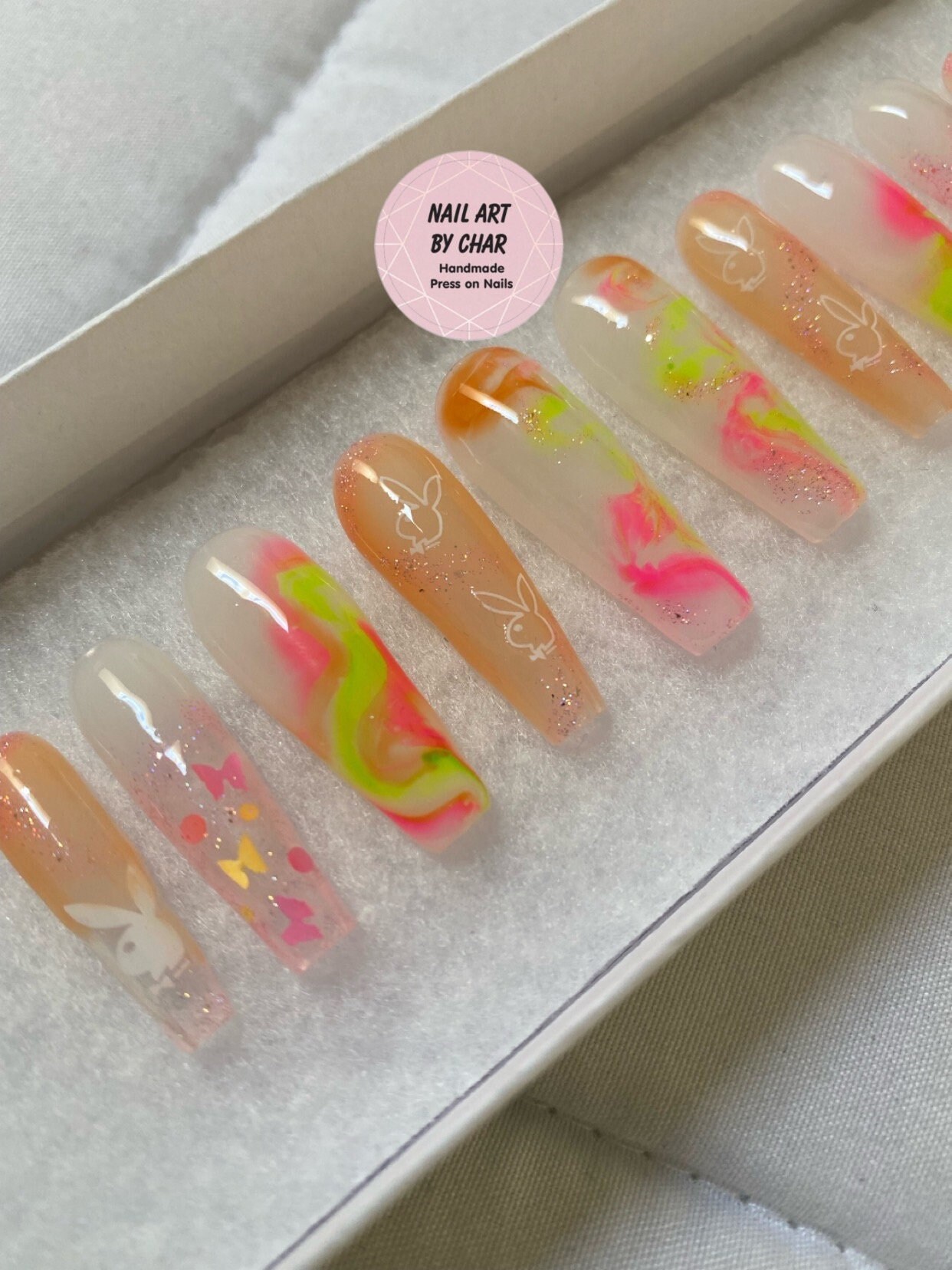 Watercolor Playboy Bunny Size SMALL Press on Nails READY to - Etsy