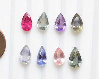 Multi Sapphire Faceted Pear Cut Stone For Jewelry Making Natural High Quality Loose Cut Gemstone | Genuine Sapphire | Gemstone Supplies