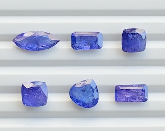 Tanzanita mixta tallada, piedra preciosa natural facetada / Tanzanita de Tanzania / Piedra preciosa de tanzanita para la fabricación de joyas / Joyería DIY