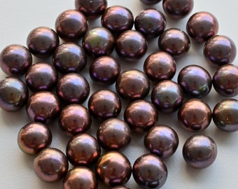 Rot-Schwarz-Süßwasserperle in der Nähe von rund für die Schmuckherstellung, natürliche seltene hohe Qualität und hoher Glanz ungerillte Perle | 12x12,5 MM