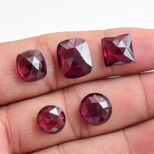 Rhodolite Garnet Mix Cabochon Rose Cut Faceted Natural Gemstone | High Quality Mozambique Garnet for Jewelry Making | Gemstone Supplies