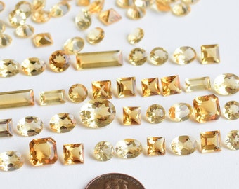 25 carat Vibrant Citrine Mix Cut Stone Natural Loose Gemstone | 20 to 26 Pieces | 15x6x4 to 5x5x4 MM | High Quality Citrine for Jewelry