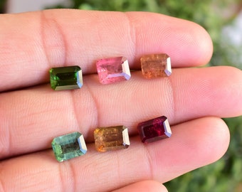 Rare Multi Tourmaline Faceted Octagon Cut Stone From Nigeria Natural Multi Tourmaline Cut Gemstone For Jewelry Making