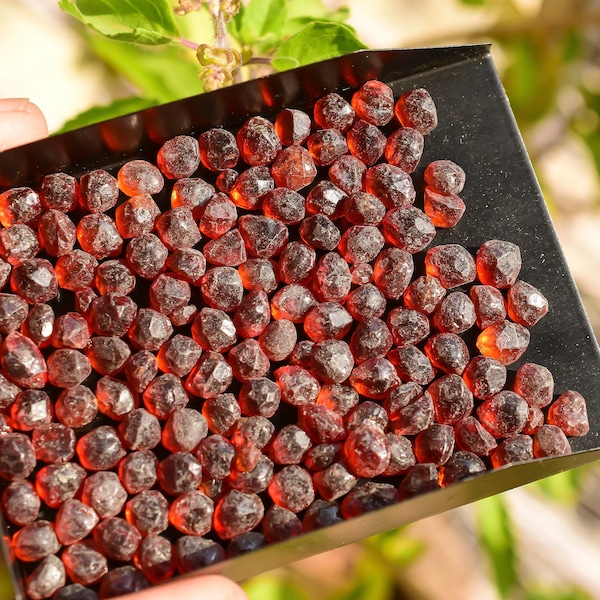 Rare Spessartite Garnet Raw 4-6 MM Natural Gemstones Rough from Africa Untreated | Raw Orange Garnet Crystal Balls Sorted