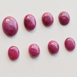 Natural Ruby Untreated Oval Smooth Cabochon Natural Gemstone | Ruby for Jewelry Making | Gemstone Supplies | DIY Jewelry