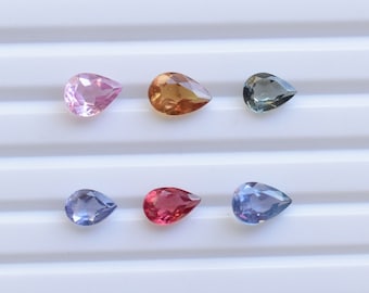 Multi Sapphire Faceted Pear Cut Stone For Jewelry Making Natural High Quality Loose Cut Gemstone | Sapphire From Africa