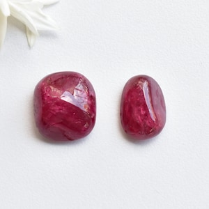 Burma Red Spinel Smooth Uneven Cab Stone | Natural Loose Gemstone | Genuine Loose Spinel | Spinel for Jewelry Supplies