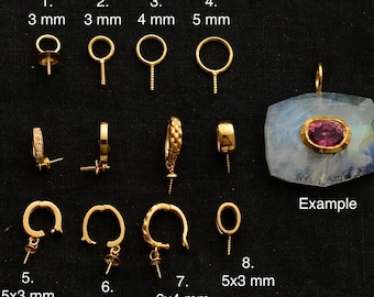 18 kt massief gouden ring, borgring, massief gouden benodigdheden ~ We bevestigen deze aan de steen, vermeld dit in het personalisatie/bericht