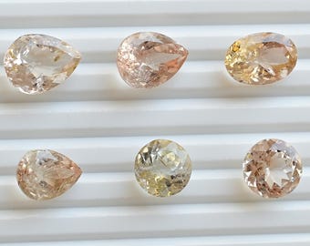 Imperial Topaz Mix Cut Stone Faceted Loose Gemstone | Natural Gemstone | Topaz for Jewelry Making | DIY Jewelry