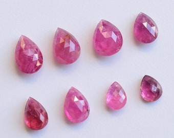 Rosa Turmalin Birne Cabochon Rosenschliff facettierte Natürliche Edelstein | Turmalin für die Schmuckherstellung | Edelstein Zubehör