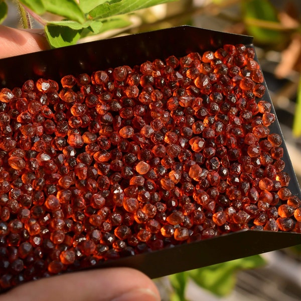 Rare Spessartite Garnet Raw 3-4 MM Natural Gemstones Rough from Mozambique Untreated | Raw Ball Crystals of Rare Garnet