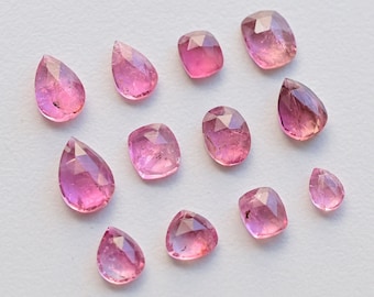 Pink Tourmaline Mix Cabochon Rose Cut Faceted Natural Gemstone | Tourmaline for Jewelry Making | DIY Jewelry