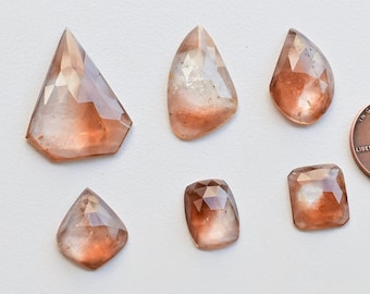 Topacio Imperial Mixto Cabujón Facetado Talla Rosa Piedra Preciosa Natural / Topacio para la Fabricación de Joyas / Joyería DIY / Suministros de Piedras Preciosas