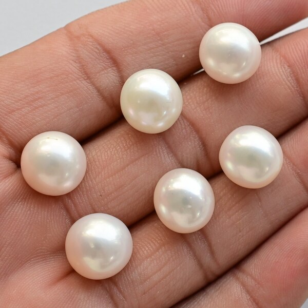 White Freshwater Pearl Almost Round for Jewelry Making, Natural Rare Size Pearl | Undrilled Pearl