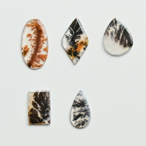 Dendritic Agate Mix Flat Crown Cut Faceted Natural Gemstone | Agate for Jewelry Making | DIY Jewelry