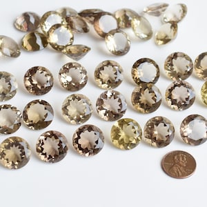 10 Pieces Smoky Quartz Round Cut Stone from Brazil | 18x18x10 MM | Natural Gemstone for Jewelry Making