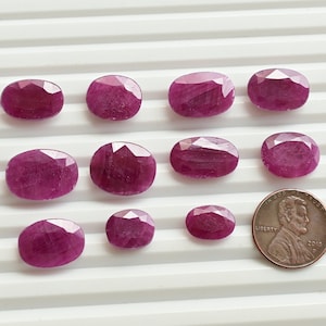 Ruby Untreated Oval Cut Stone Faceted Natural Gemstone | Ruby for Jewelry Making | Gemstone Supplies