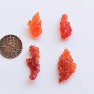 Mexican Fire Opal Raw Loose Rough Natural Gemstones | October Birthstone Raw Stones Vivid Orange Color | Raw Opal Rough