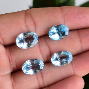 Sky Blue Topaz Faceted Oval Cut Natural Loose Gemstone | Genuine Loose Topaz Stone | Natural Blue Topaz for Jewelry Supplies