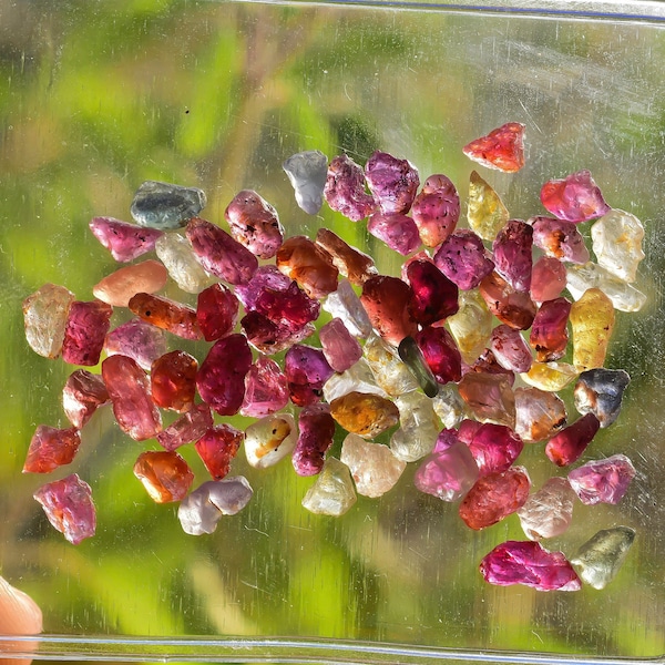 50 pieces Multi Sapphire Raw Natural Gemstones Rough from Africa Untreated | Raw Crystals of Superior Color Multi Sapphires