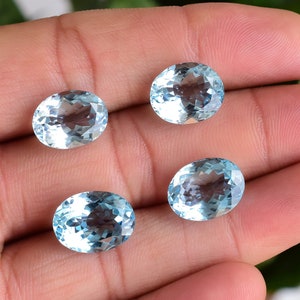 Sky Blue Topaz Faceted Oval Cut Natural Loose Gemstone | Genuine Loose Topaz Stone | Natural Blue Topaz for Jewelry Supplies