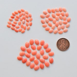 10 Pieces Coral Oval Smooth Cabochon Lot Natural Gemstone | Coral for Jewelry Making | DIY Jewelry